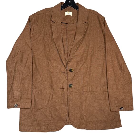 Marine Layer Flora Hemp Blazer Brown Size Medium - Picture 3 of 7